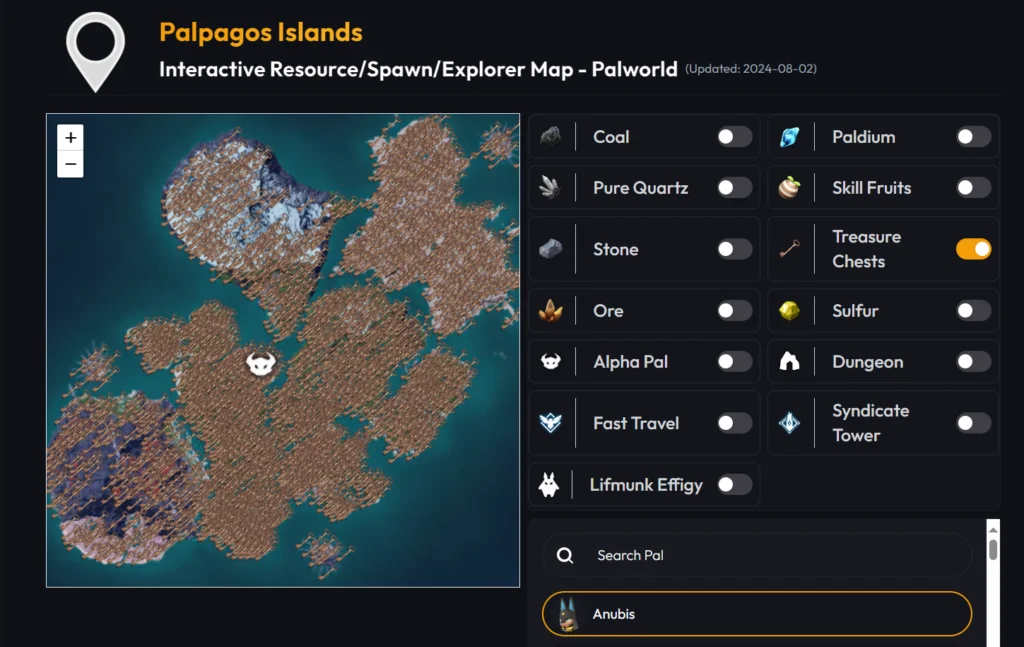 Attack Pendant Chest Locations Palworld - Paldex Interactive Map