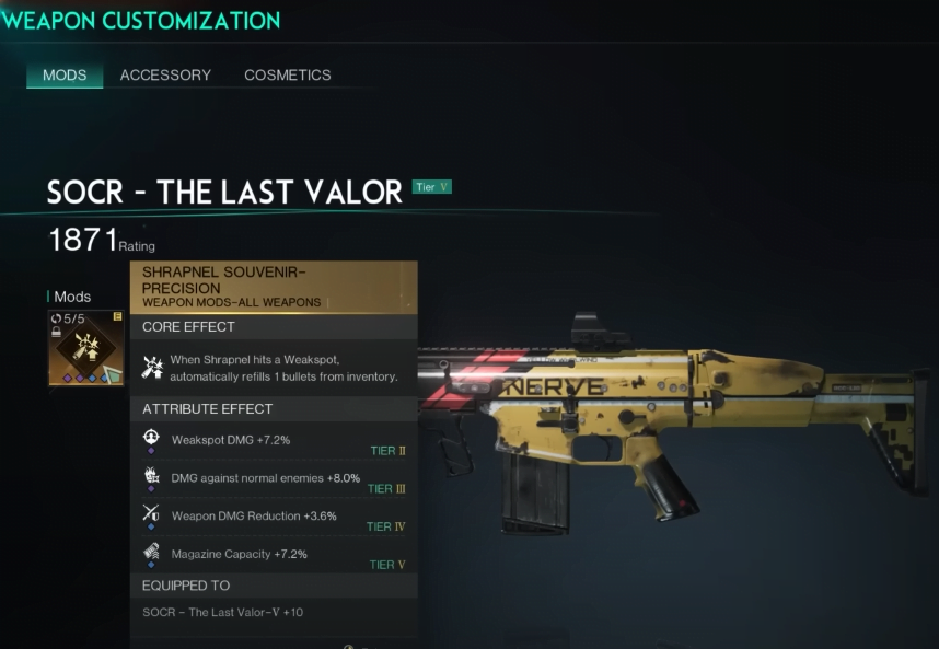 SOCR - The Last Valor with Shrapnel Souvenir - Precision Mod - Once Human Highest Damage (DPS) Build