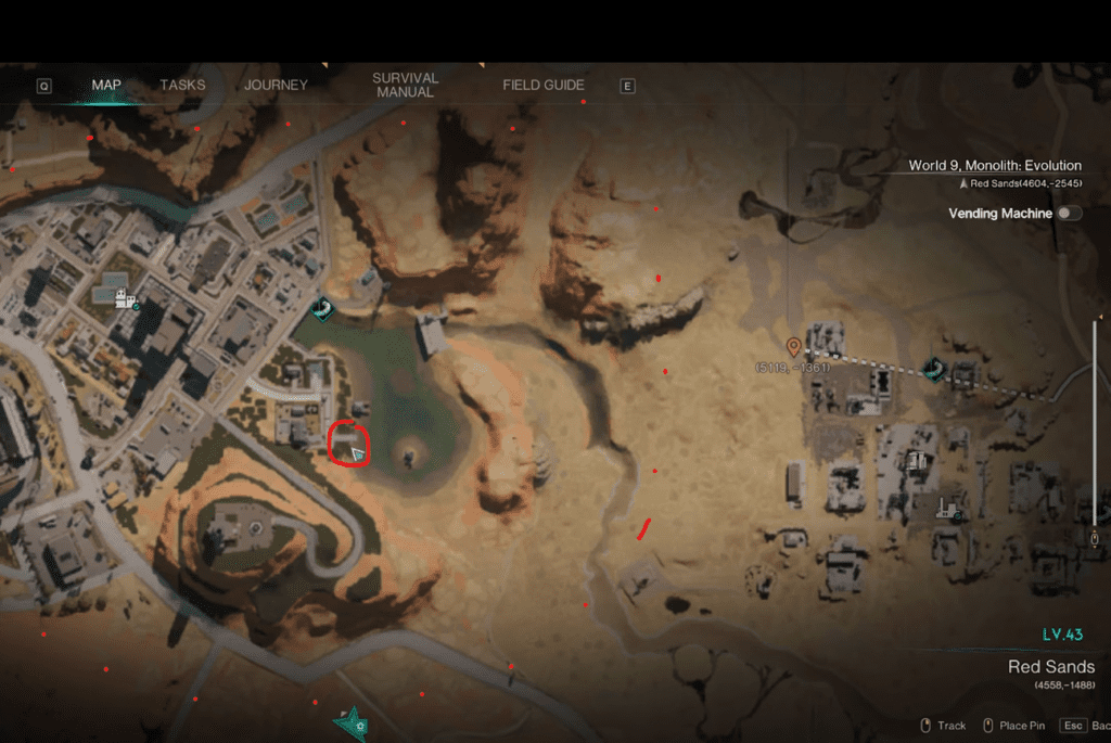 Western Polluted Water Area - Red Sands - (4613, -1499) - Best Location for Stronghold Bases in Once Human