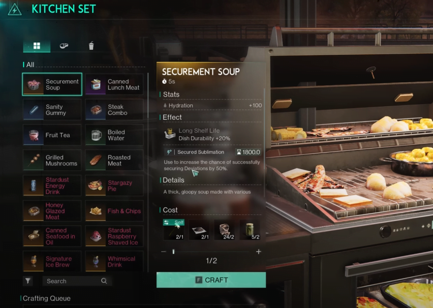 Secondary Buffs for Cooking Ingredients in Once Human