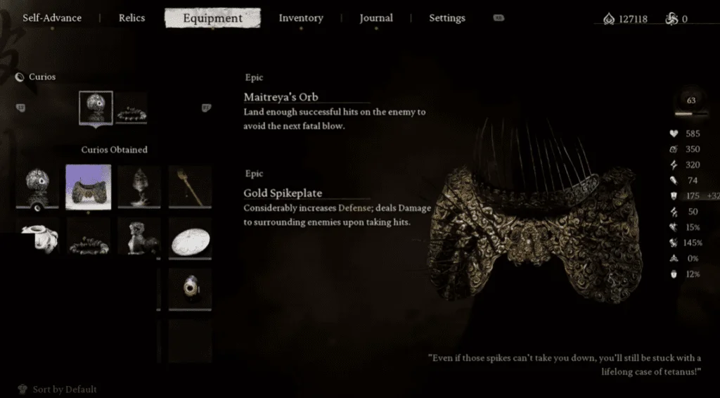 Gear & Curios for Best Pillar Stance Build in Wukong