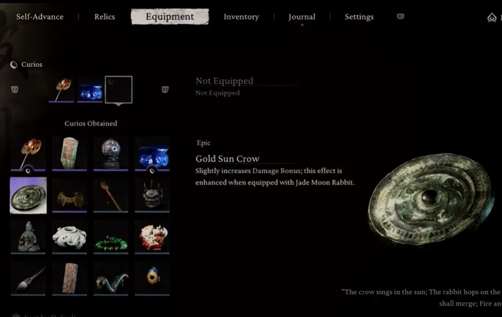 Gear & Curios for Best Pillar Stance Build in Wukong