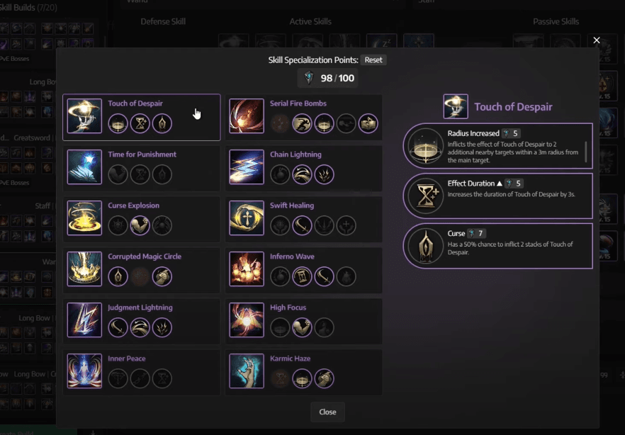 Skill Specializations for Staff Wand PvE Build