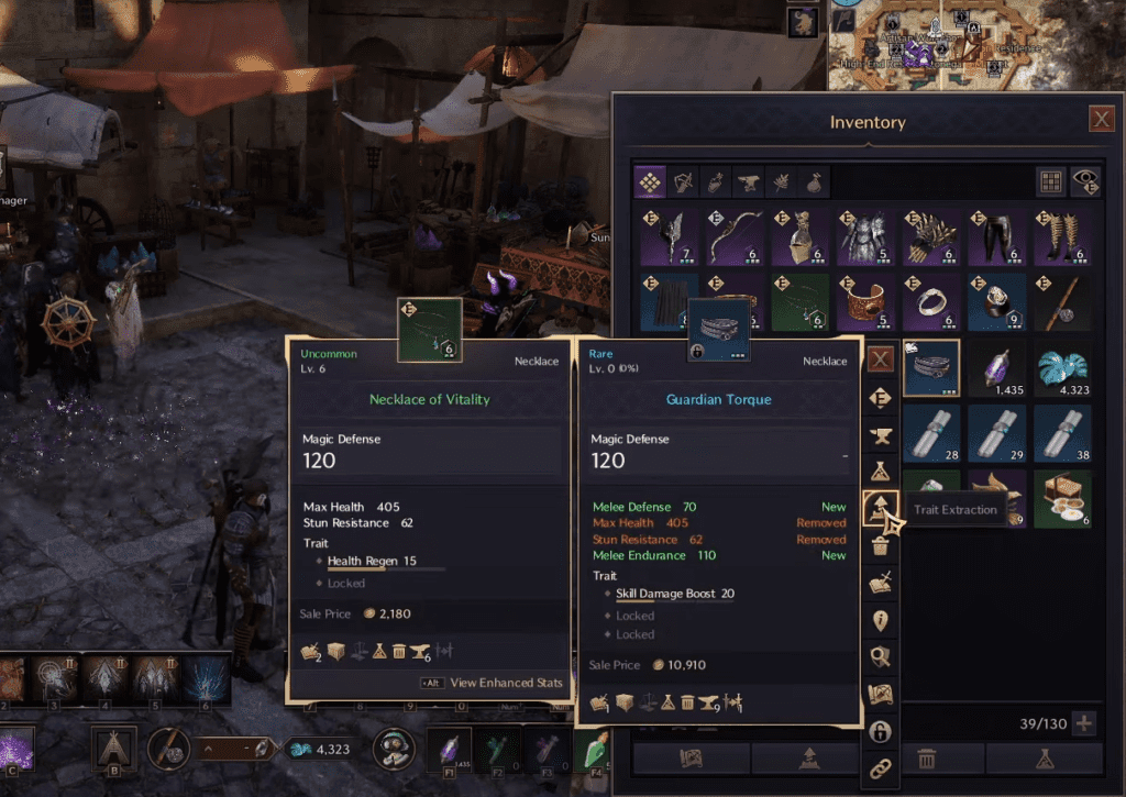 Throne and Liberty Trait Extraction: Selling Items at Auction House