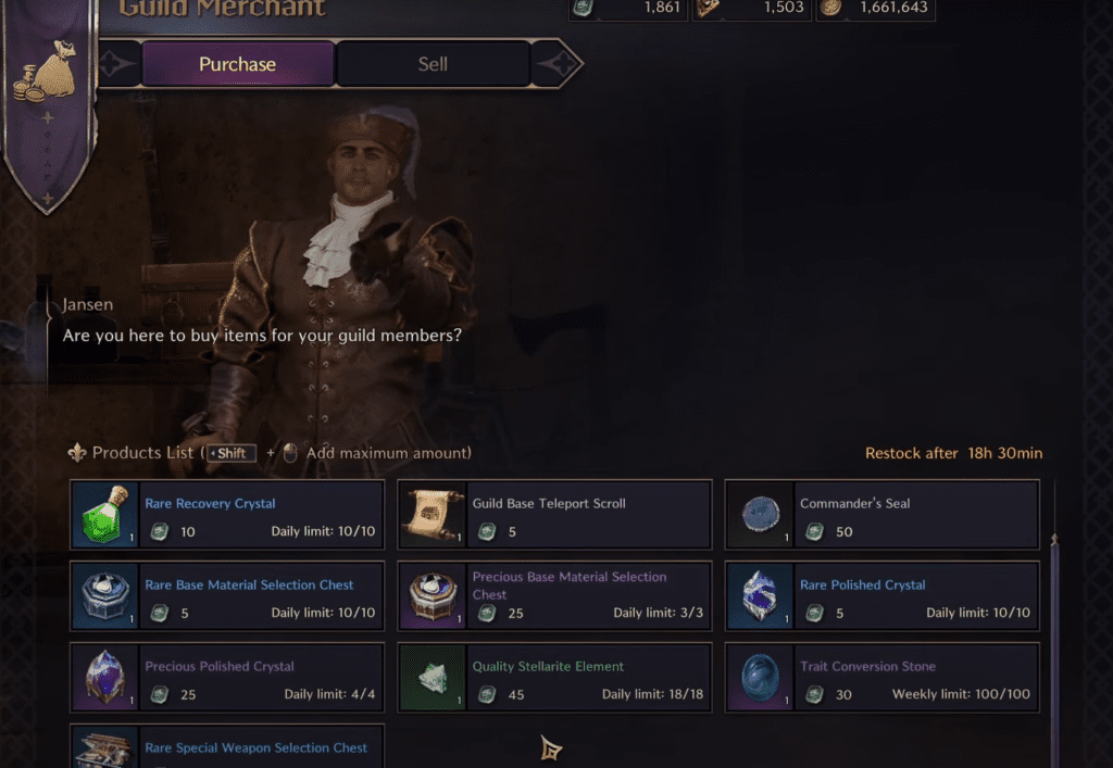 Guild Merchant in Throne and Liberty - Earning Lucent for Free