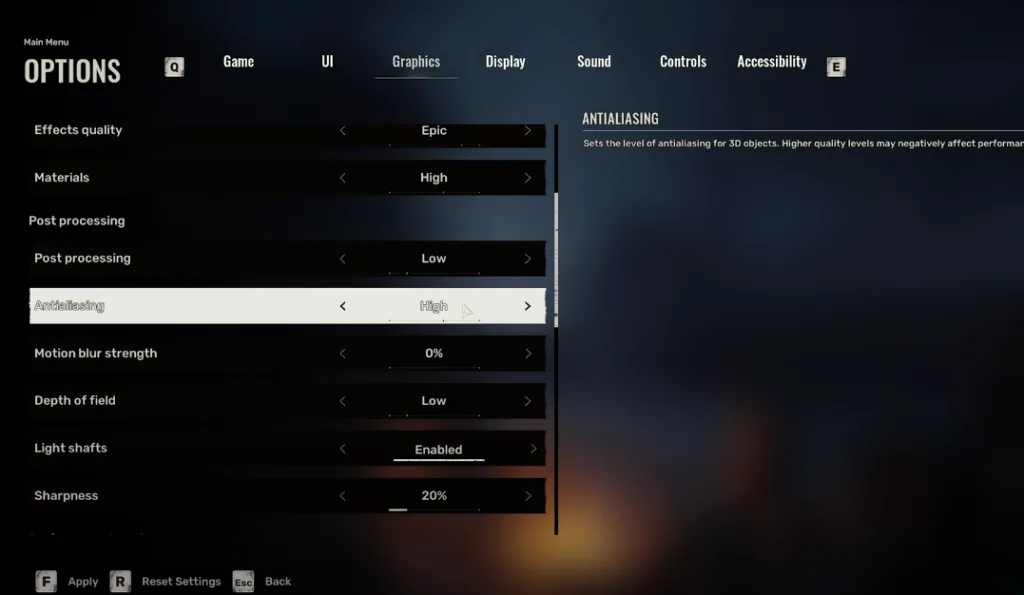 Upscaling and Anti-Aliasing Settings for Stalker 2