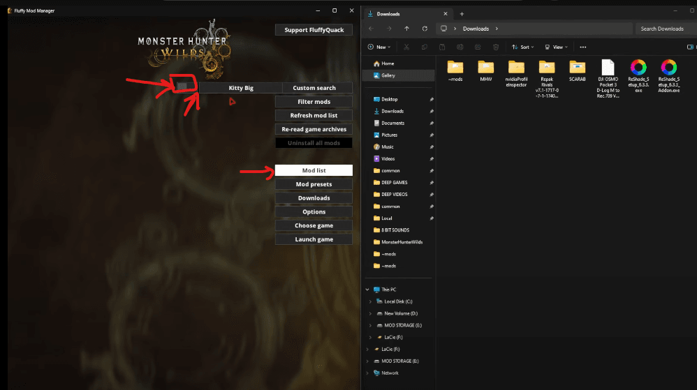 Enabling Mods in Monster Hunter Wilds