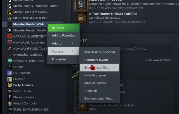 How to Locate Your Monster Hunter Wilds Game Directory from Steam