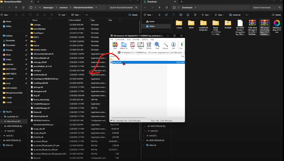 How to Unzip and Install RE Framework for Monster Hunter Wilds
