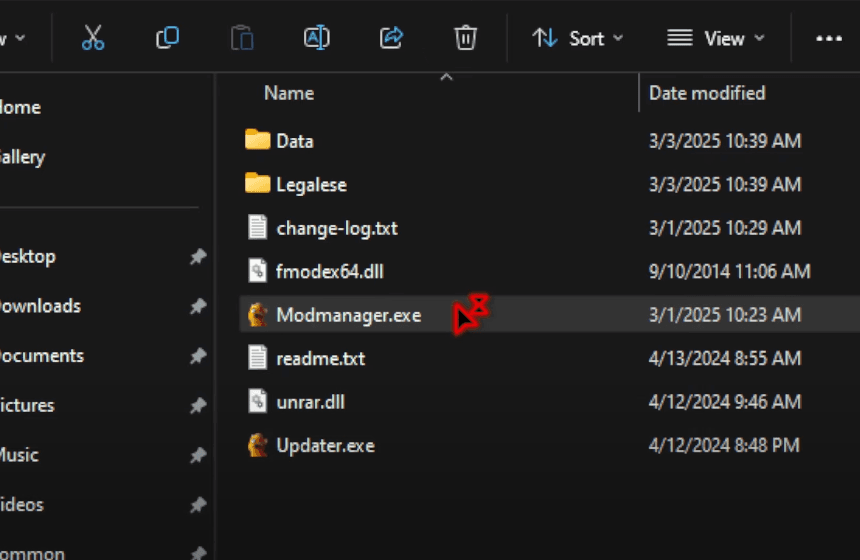 Installing and Opening Modmanager.exe for Monster Hunter Wilds