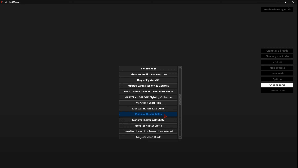 Connect Fluffy Mod Manager to Monster Hunter Wilds