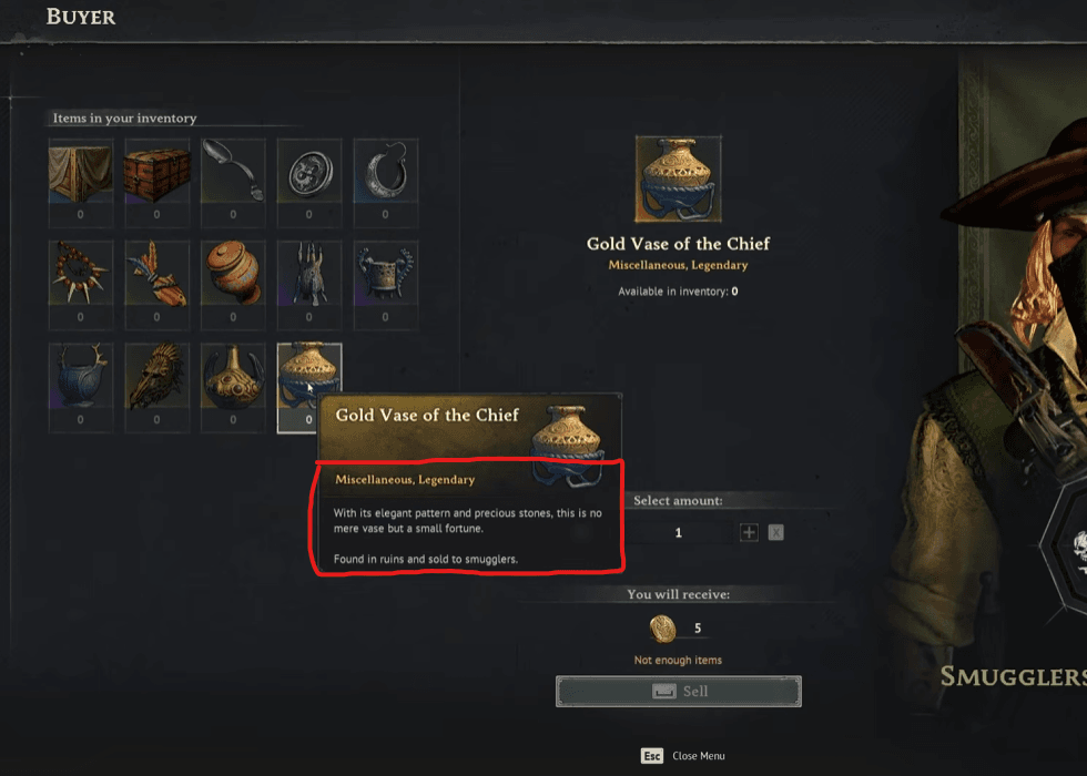 Windrose Item Description and Where to Sell