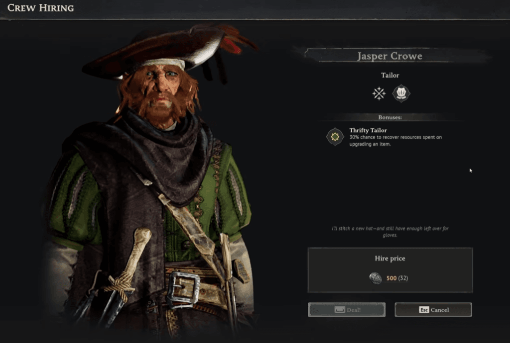 Hiring Crew Members in Windrose