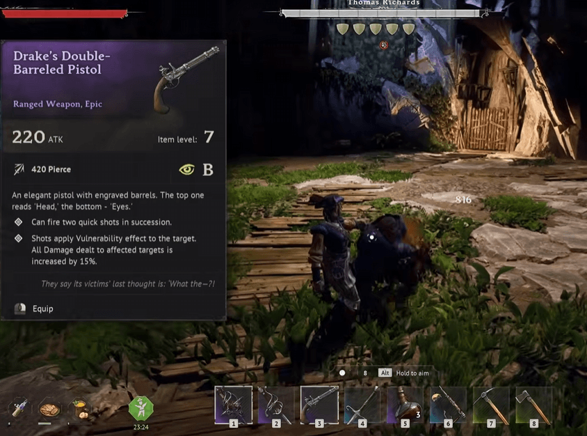 Drake's Double Barreled Pistol - Windrose Best Beginner Build