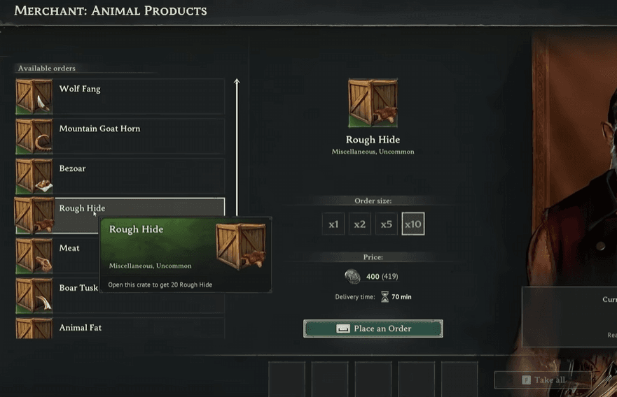 Merchant Contracts for Material Farming in Windrose