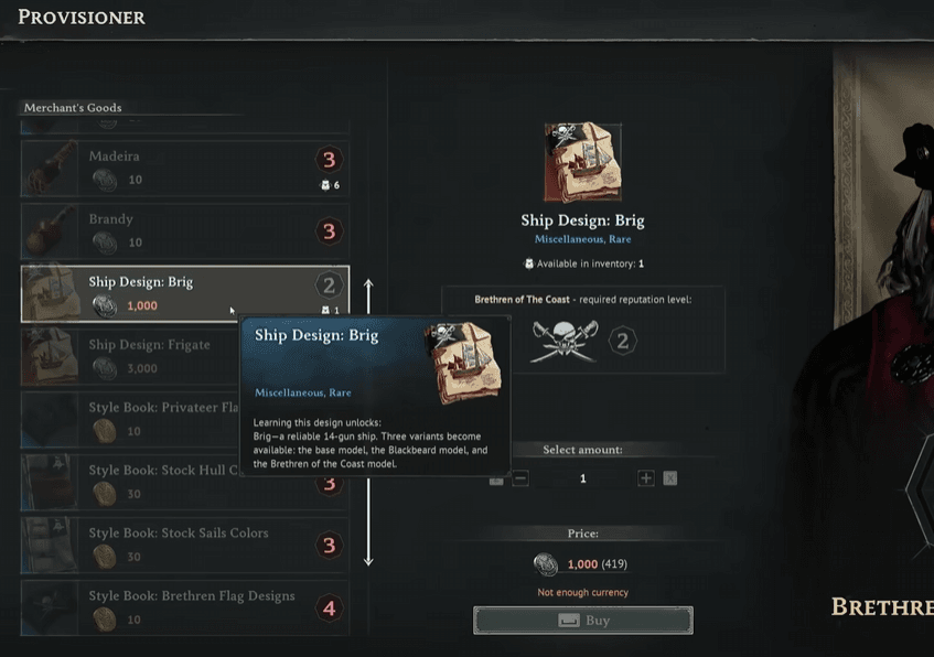 The Brig (Your Next Boat in Windrose)