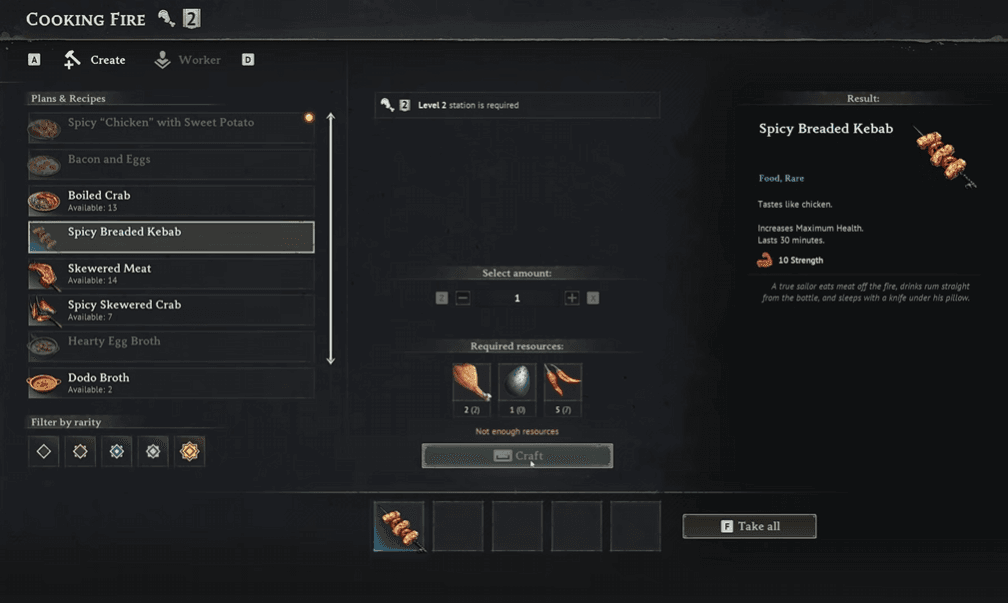 Food Crafting in Windrose