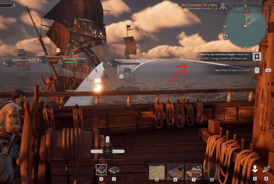 Top Left Corner showing Tips for Windrose